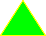 an eye-searing image of a lime-green triangle with yellow outlines